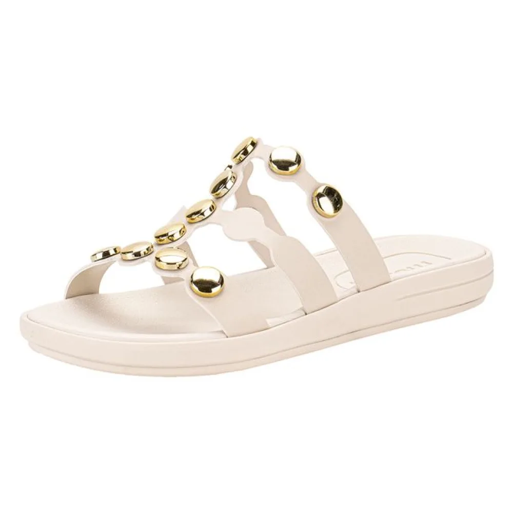Tamanco Feminino Flat Moleca 5525105 MARFIM 34