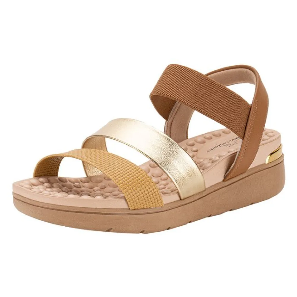 Sandália Feminina Salto Baixo Modare - 7151119 CAMEL 36