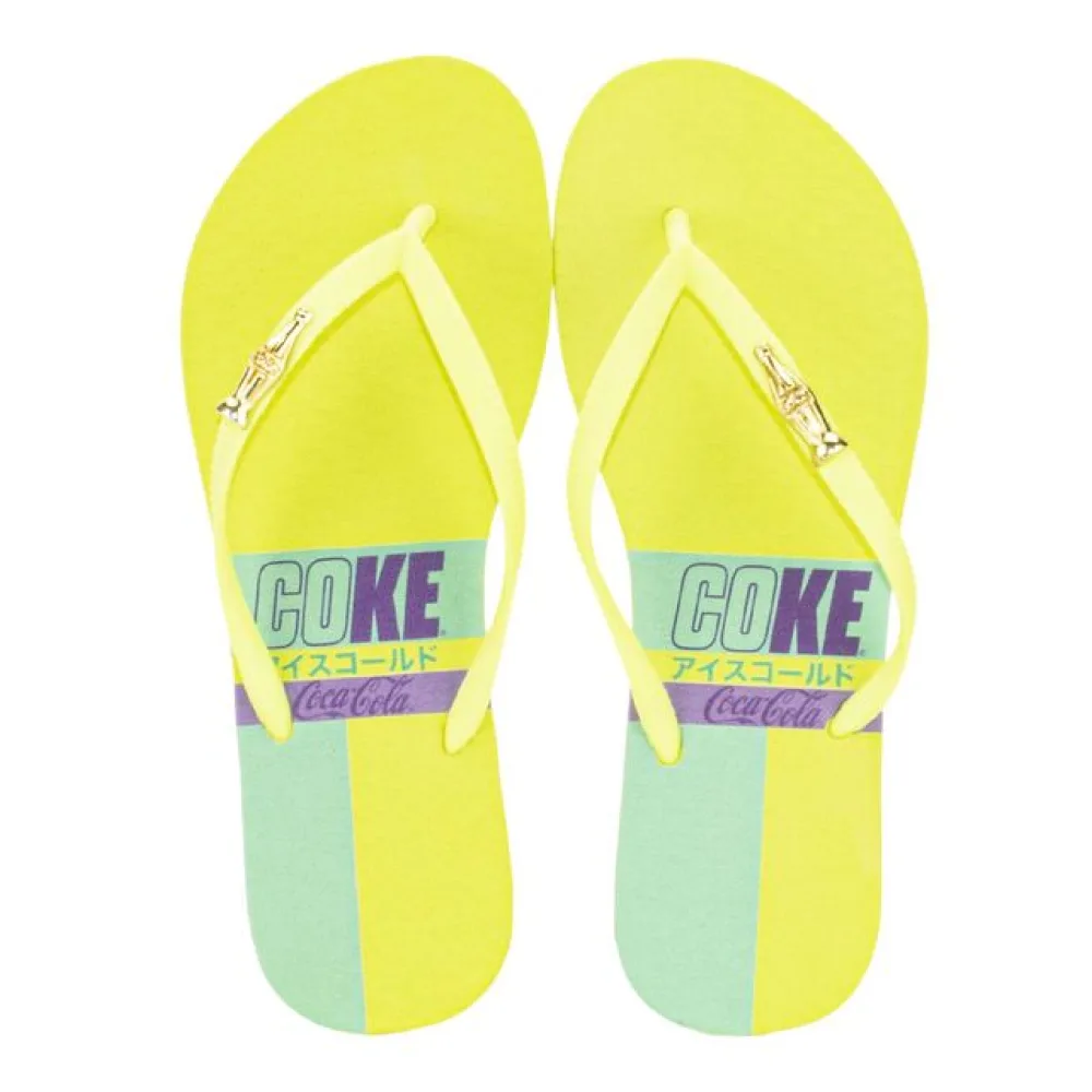 Chinelo Feminino Coke Japan Style Coca Cola CC3984 AMARELO 33/34