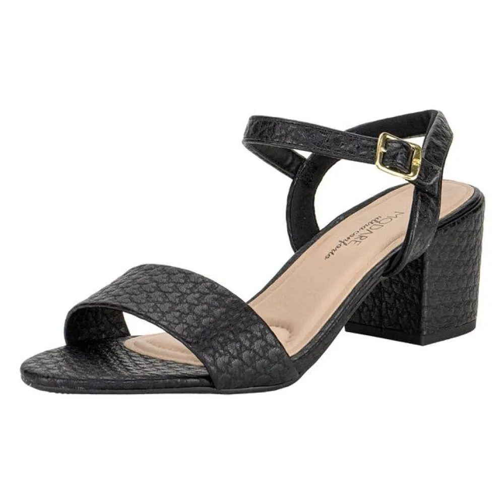 Sandália Feminina Salto Grosso Modare - 7109469 PRETO/CROCO 34