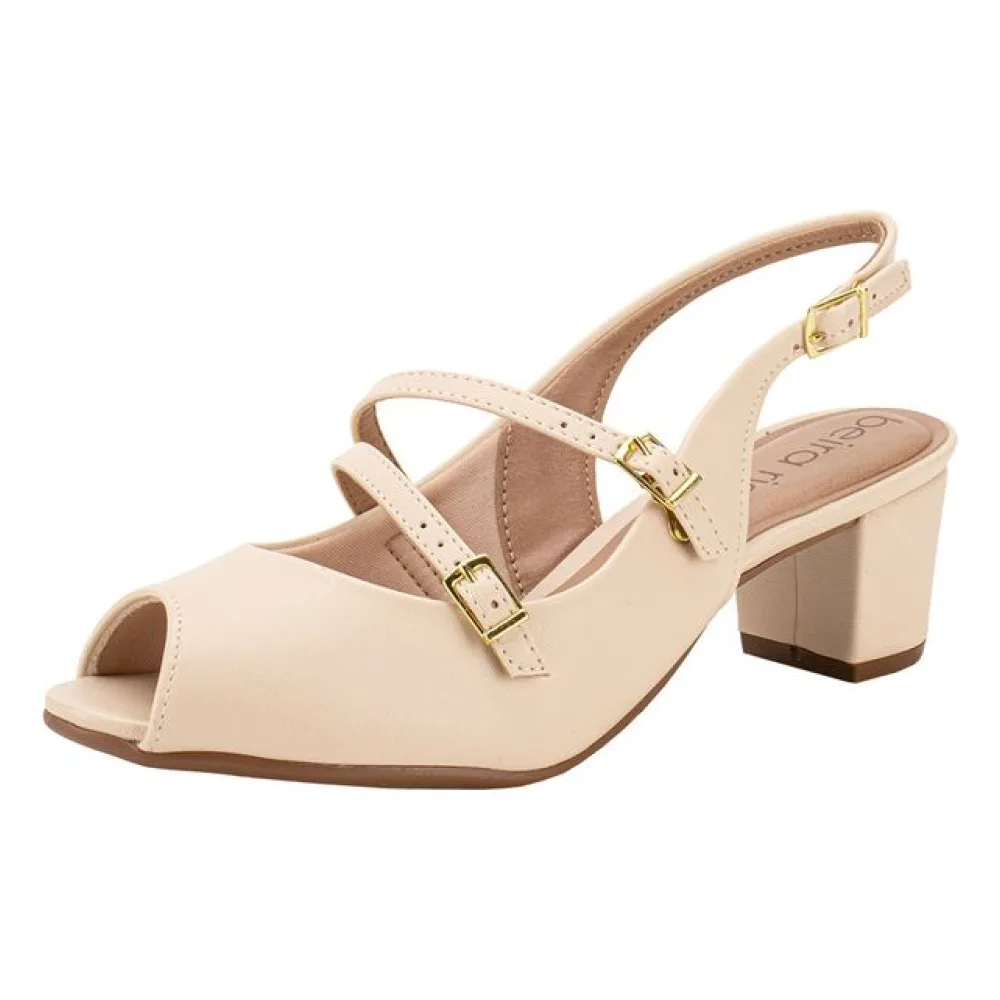 Peep Toe Feminino Salto Grosso Beira Rio 4777497 NATURAL 37