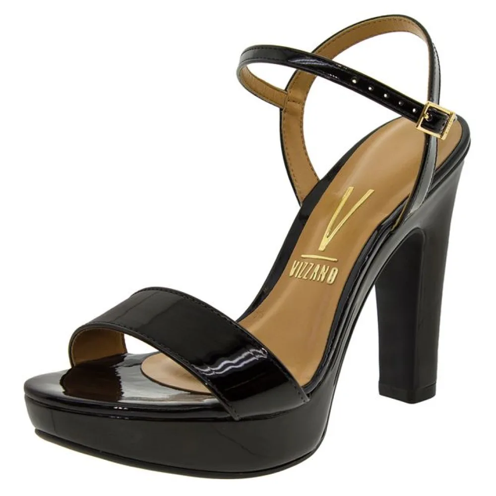 Sandália Feminina Salto Alto Vizzano - 6292100 VERNIZ/PRETO 37