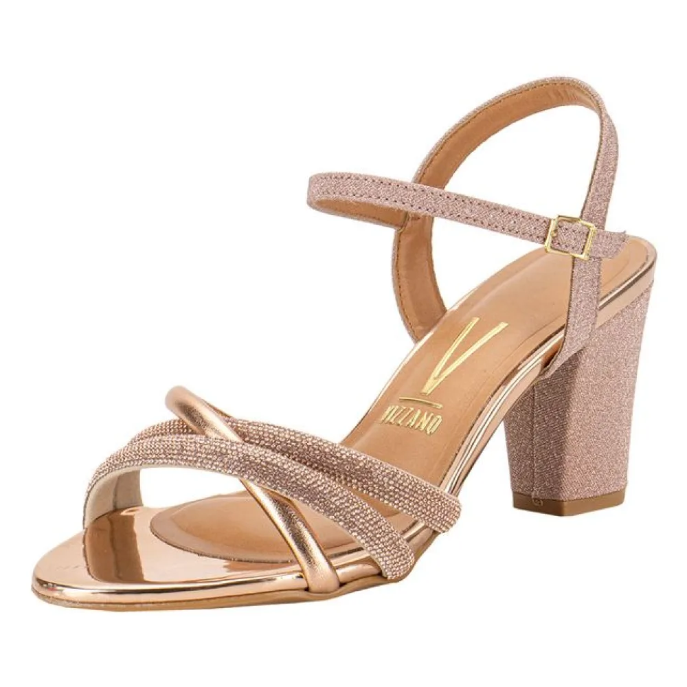 Sandália Feminina Salto Grosso Vizzano 62621026 BRONZE 40