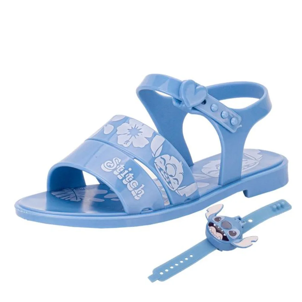 Kit Sandalia Infantil Disney e Relógio Stitch Time Grendene Kids 23248 AZUL 25