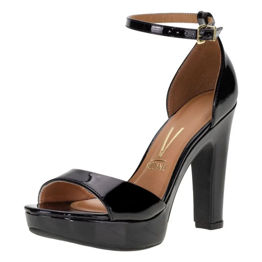 Sandália Feminina Salto Alto Vizzano - 6292217 VERNIZ/PRETO 38