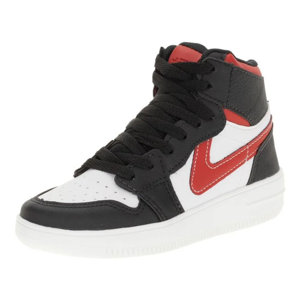 Tênis Infantil Cano Alto AZK - A249 BRANCO/VERMELHO 28