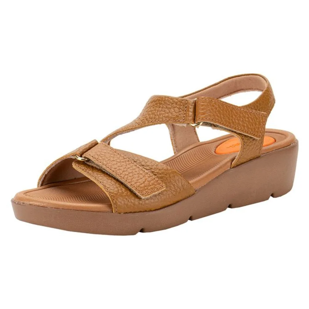 Sandália Feminina Anabela Usaflex AL4303 CARAMELO 36