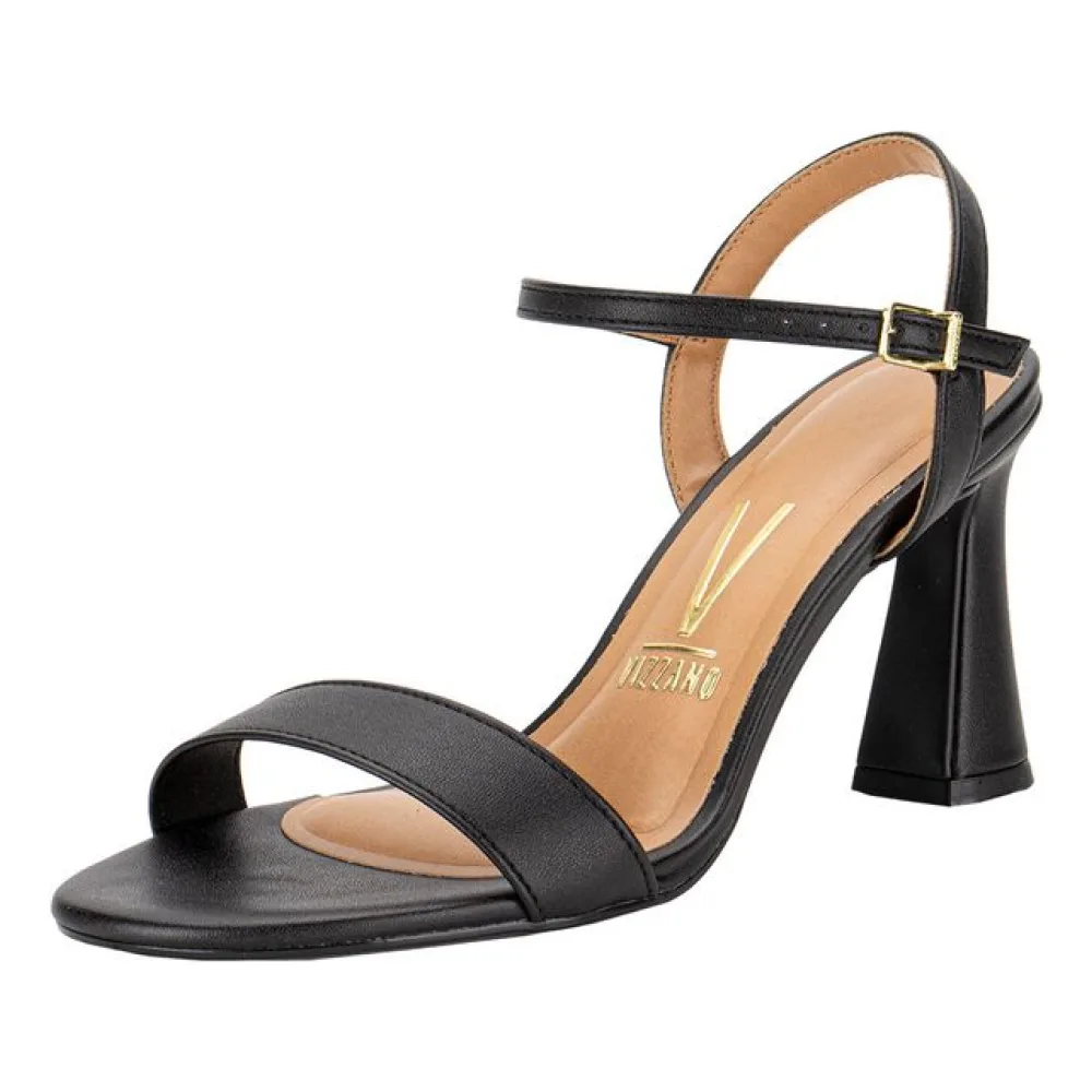 Sandália Feminina Salto Grosso Vizzano 6517100 PRETO 38