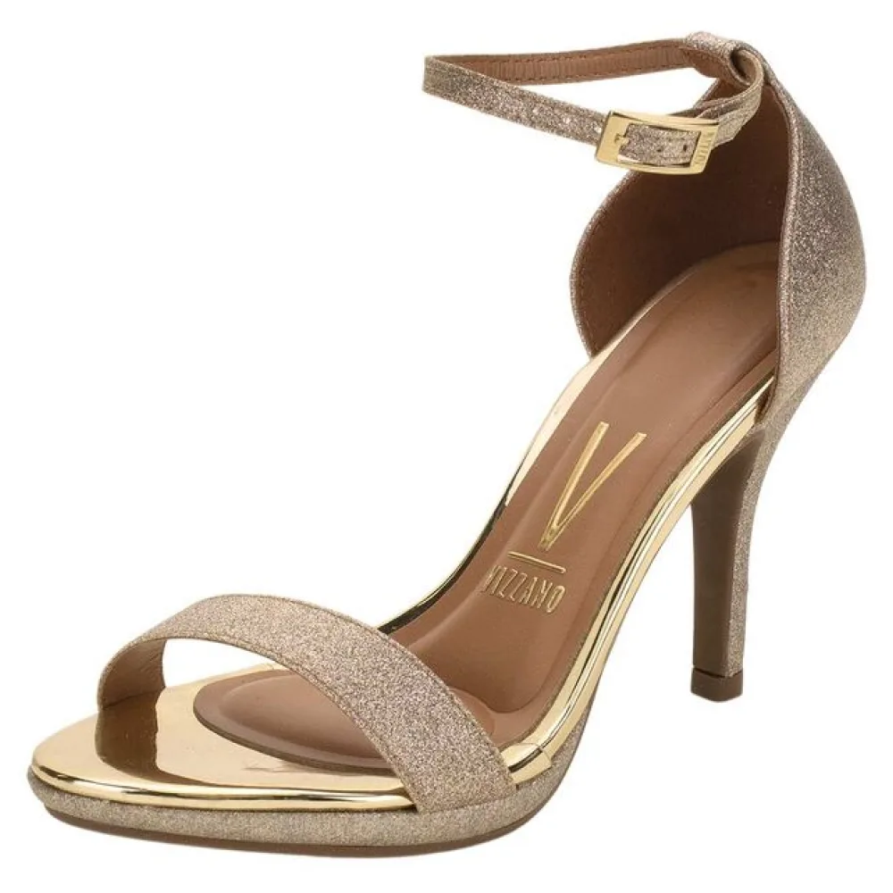 Sandália Feminina Salto Alto Vizzano - 6210655 OURO 38
