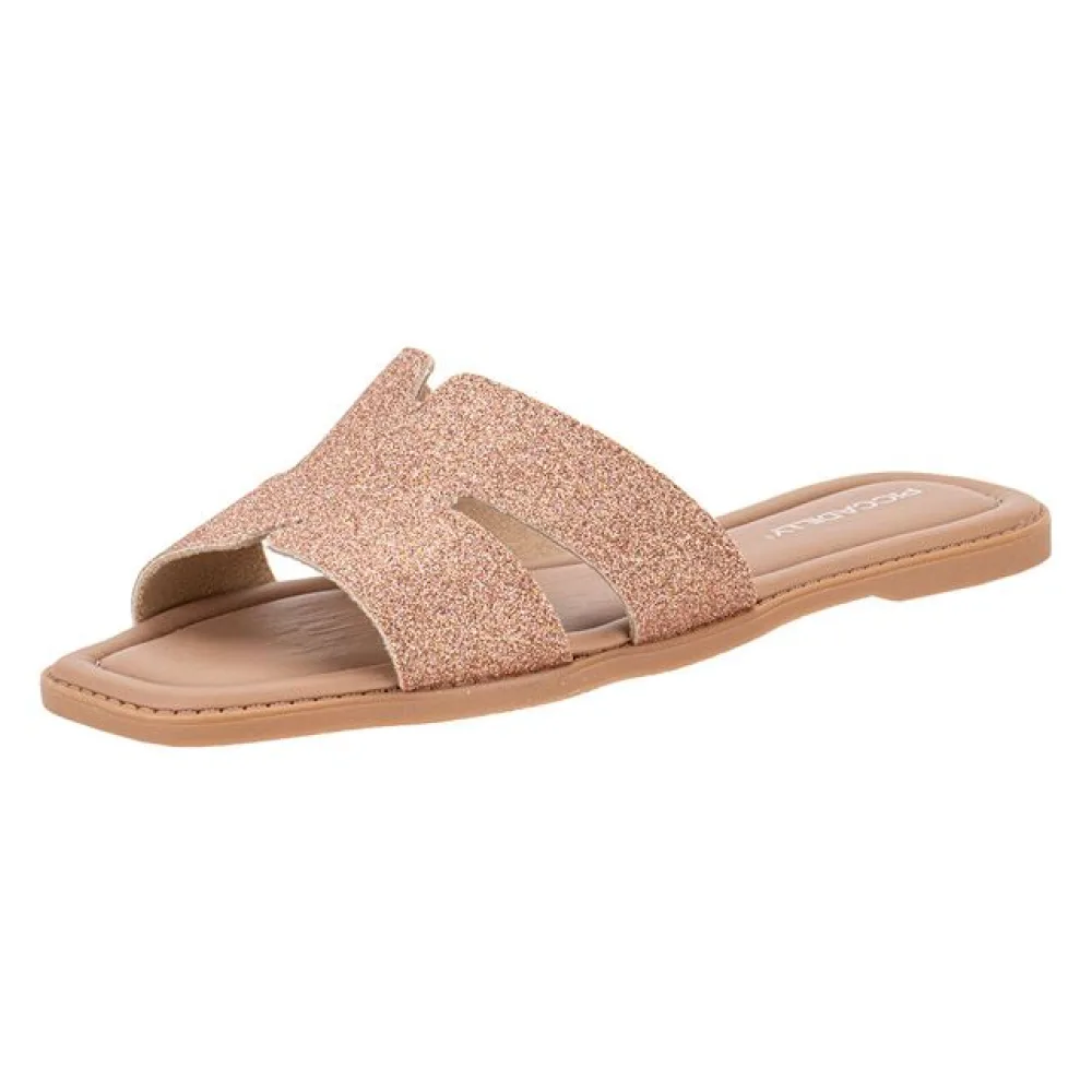 Tamanco Feminino Flat Piccadilly 506013 OURO/ROSADO 34