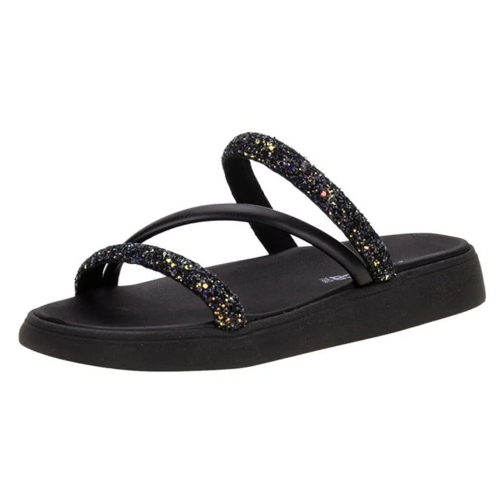 Sandália Feminina Flat Moleca - 5469121 PRETO 34