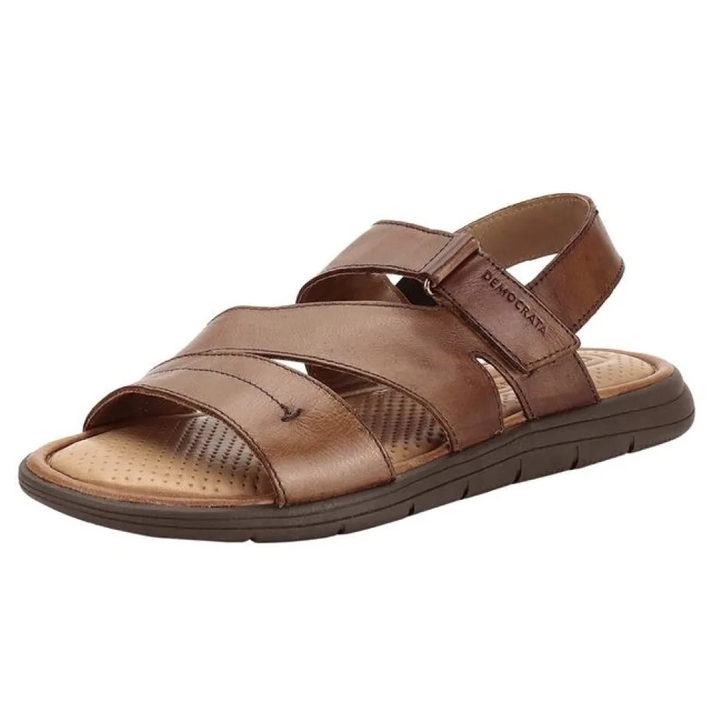 Sandália Masculina Denim Soul Democrata 015135 CARAMELO 01 38
