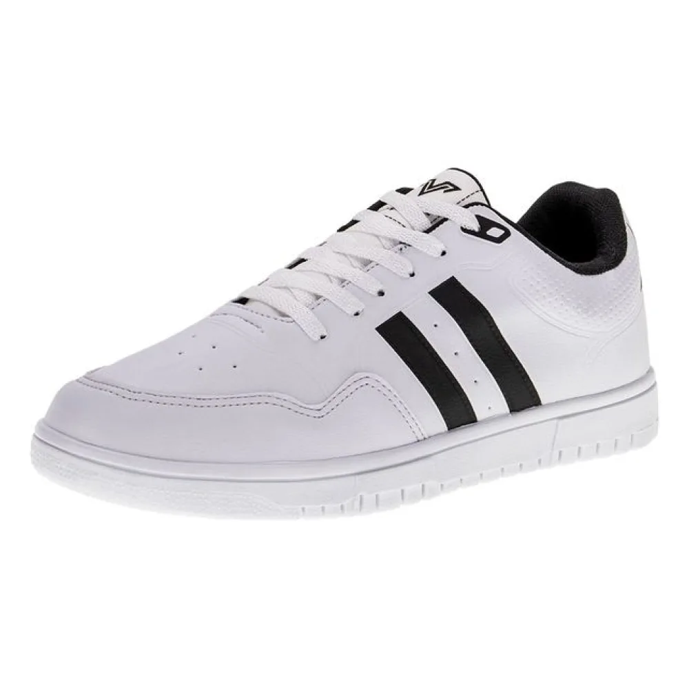 Tênis Masculino Casual Veloce - V853 BRANCO/PRETO 39