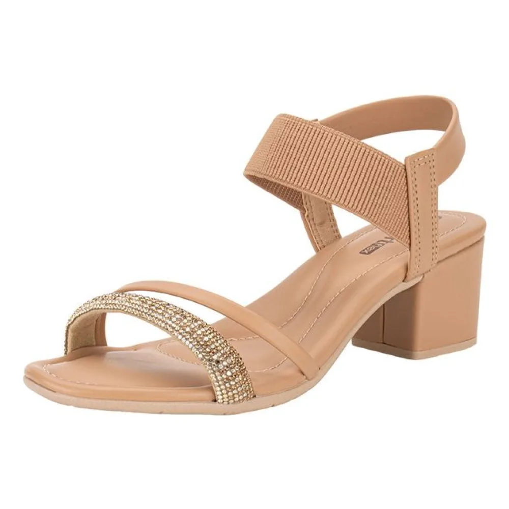 Sandália Feminina Salto Grosso Ramarim 2450404 SALMÃO 34
