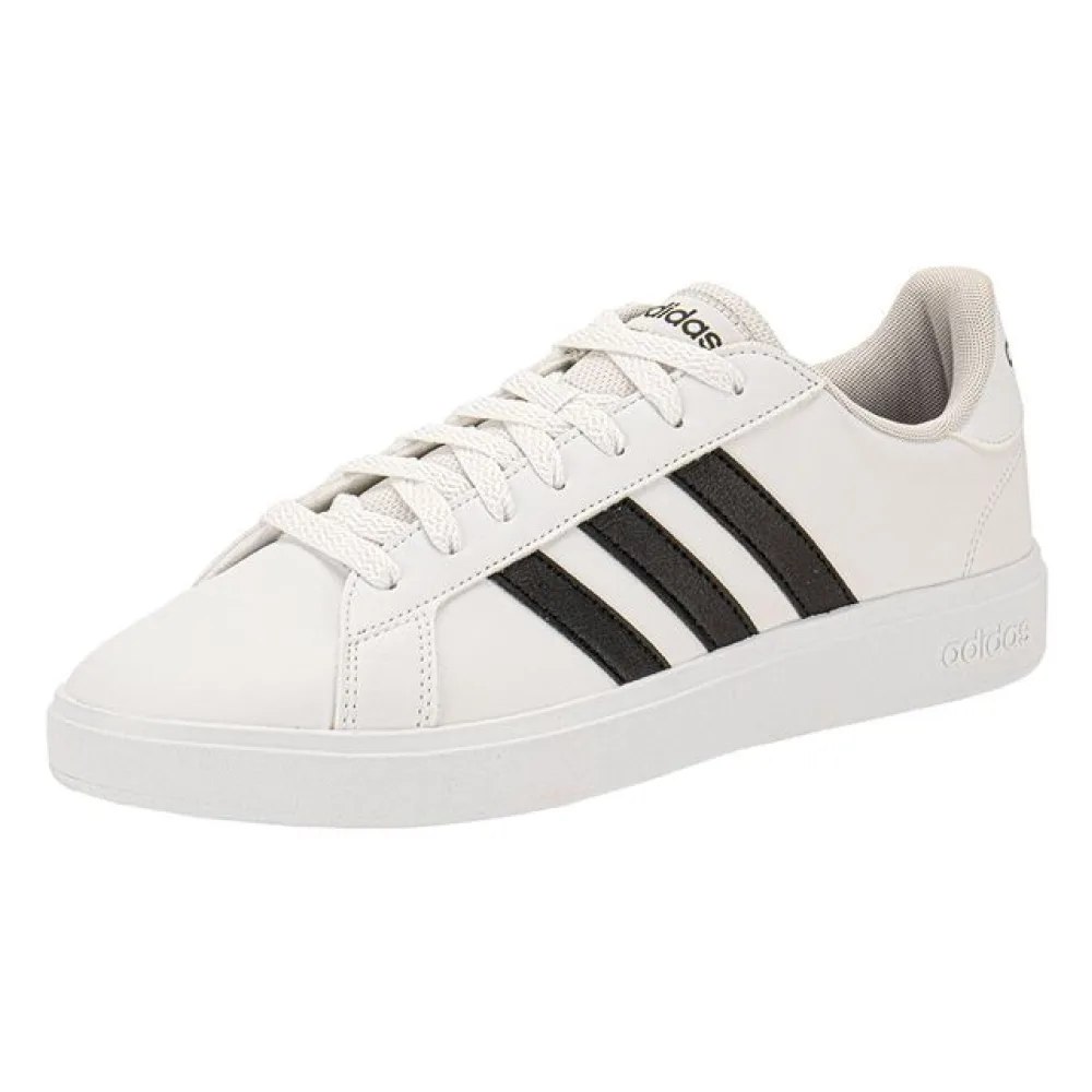 Tênis Masculino Grand Court Base 2.0 Adidas - IQ5680 BRANCO/PRETO 38