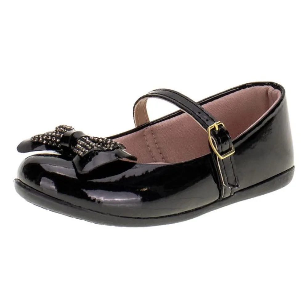 Sapatilha Infantil Feminina Lily Kids - 18147 VERNIZ/PRETO 20
