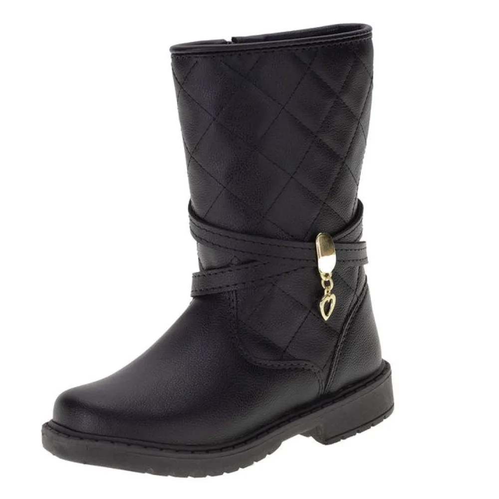 Bota Infantil Feminina Lily Kids 15097 PRETO 21