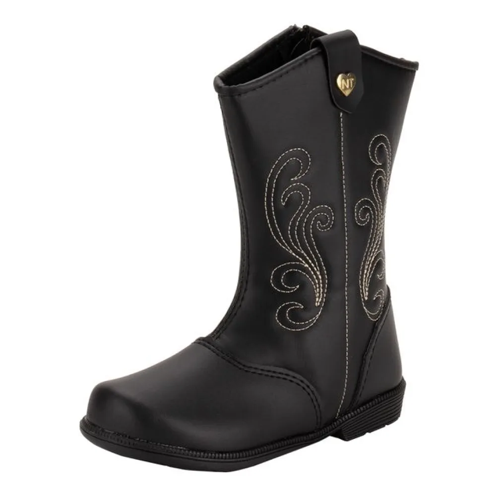 Bota Infantil Feminina Nathielly 009097 PRETO 21