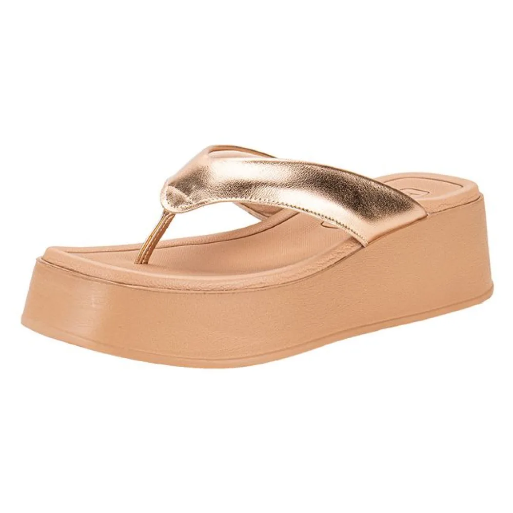 Tamanco Feminino Anabela Beira Rio 8530100 BRONZE 36