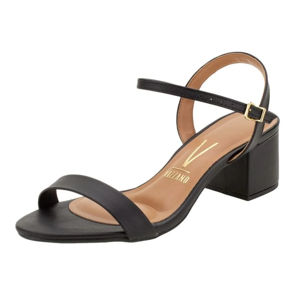 Sandália Feminina Salto Médio Vizzano - 6291900 PRETO 34