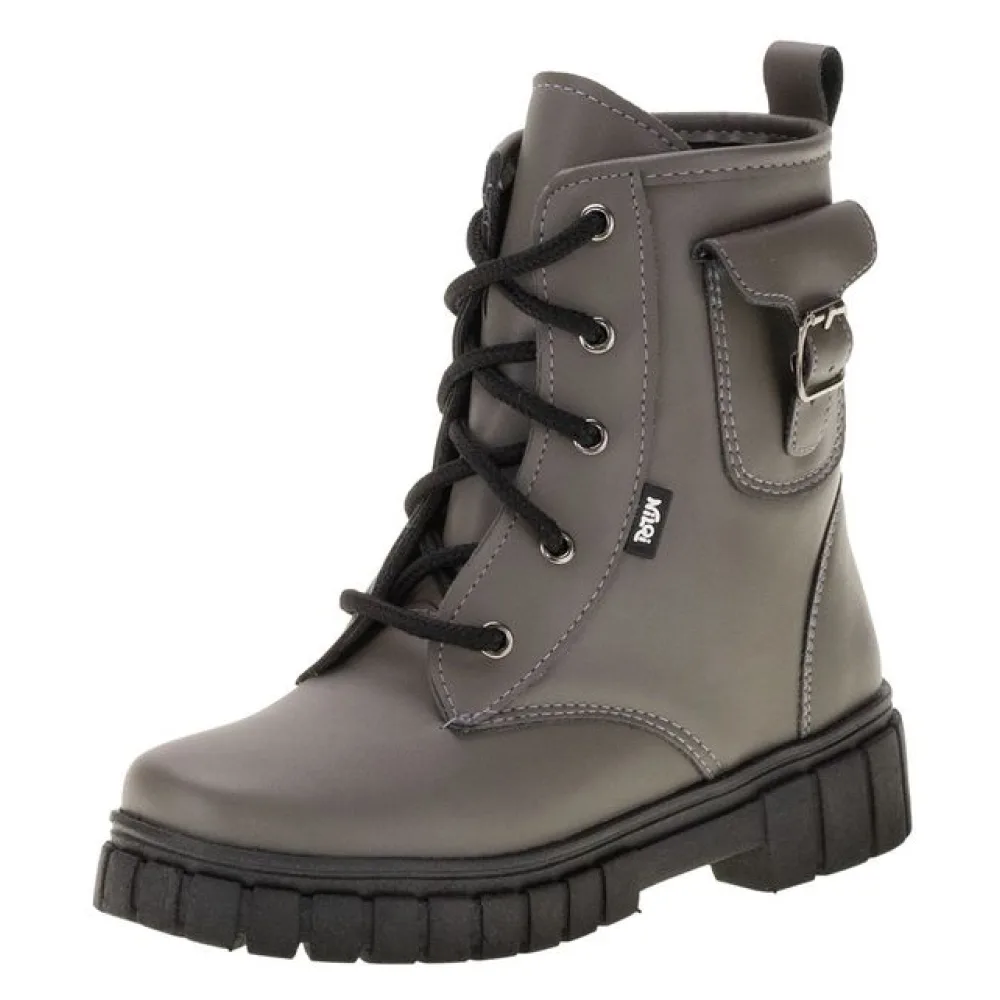 Bota Infantil Coturno Nilqi - 1500 CINZA 29