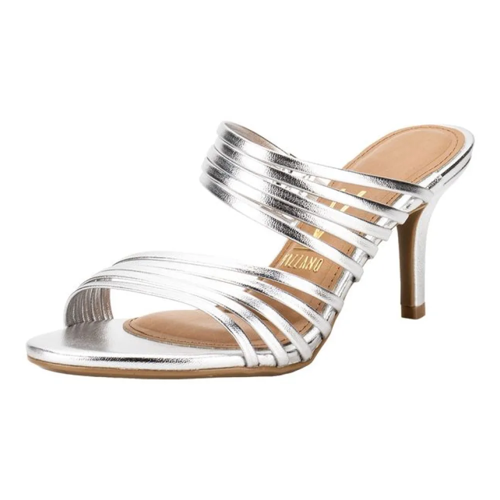 Tamanco Feminino Salto Fino Vizzano 6524101 PRATA 39