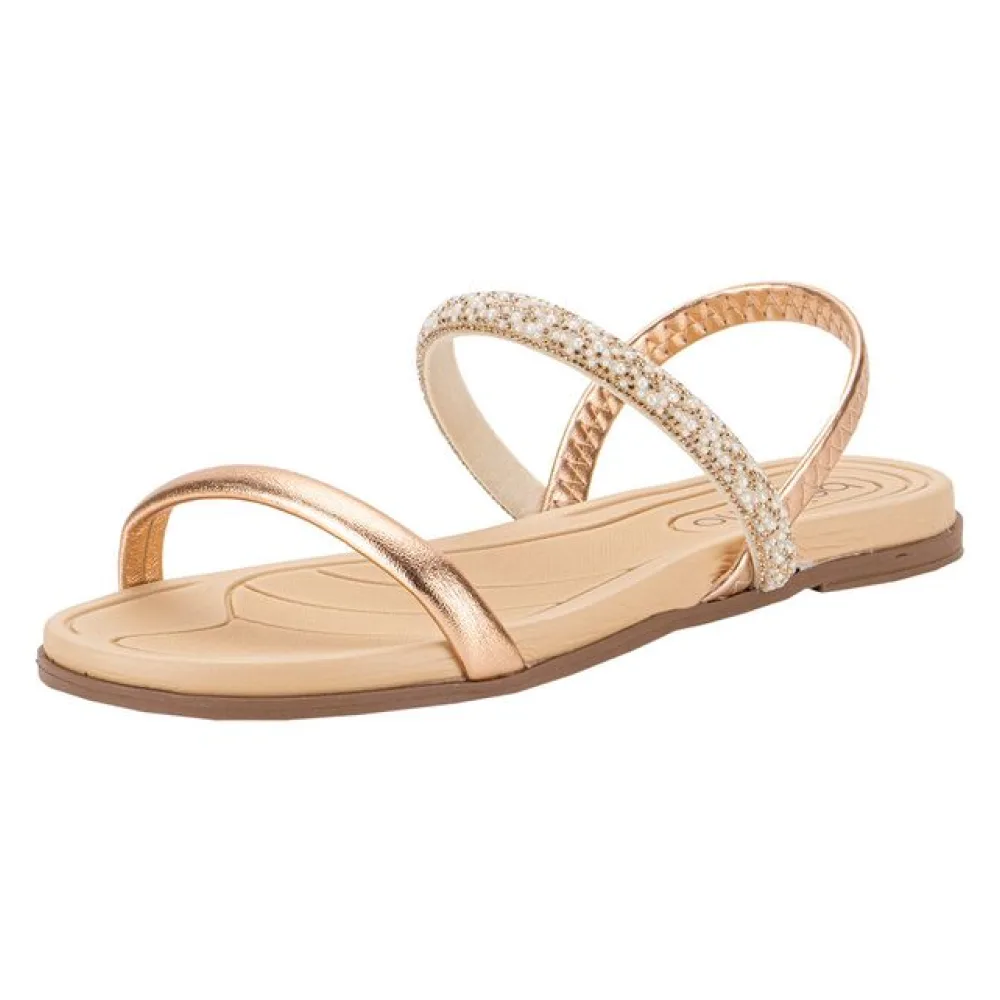 Sandália Feminina Flat Beira Rio 8507103 BRONZE 34