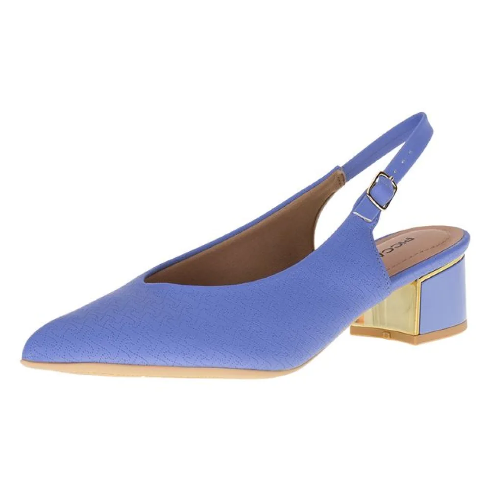 Sapato Feminino Salto Grosso Piccadilly - 739131 AZUL 34