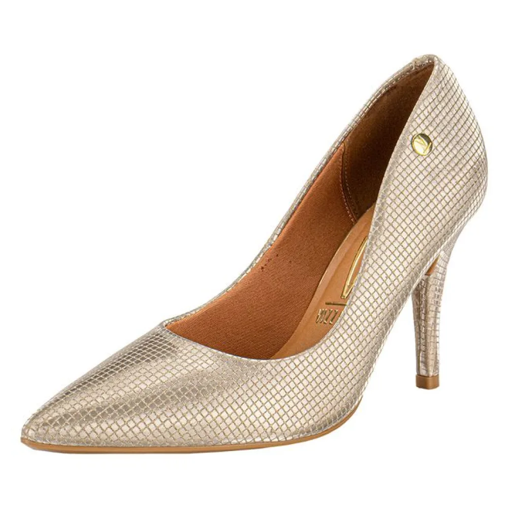 Scarpin Feminino Salto Alto Vizzano 11841501 OURO 38