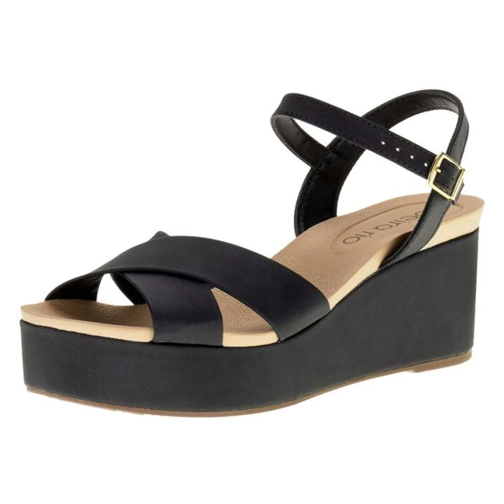 Sandália Feminina Anabela Beira Rio - 8407103 PRETO 01 39