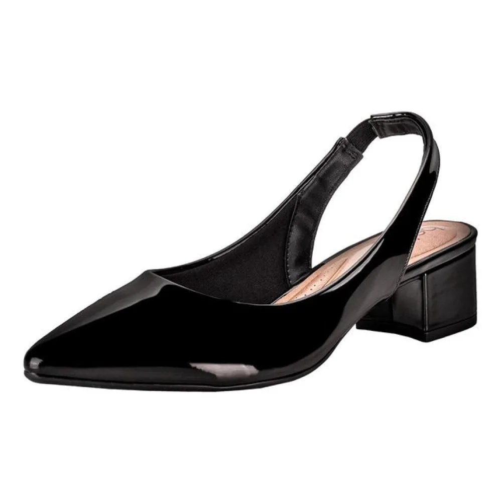 Sapato Feminino Salto Grosso Beira Rio 4182220 VERNIZ/PRETO 35