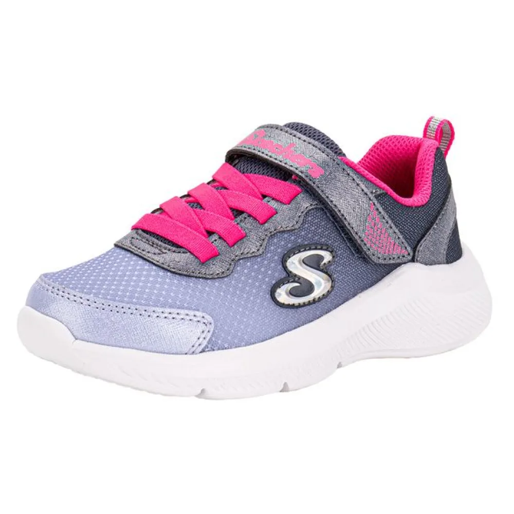 Tênis Infantil Feminino Sole Swifters Skechers 303579L AZUL/ROSA 27