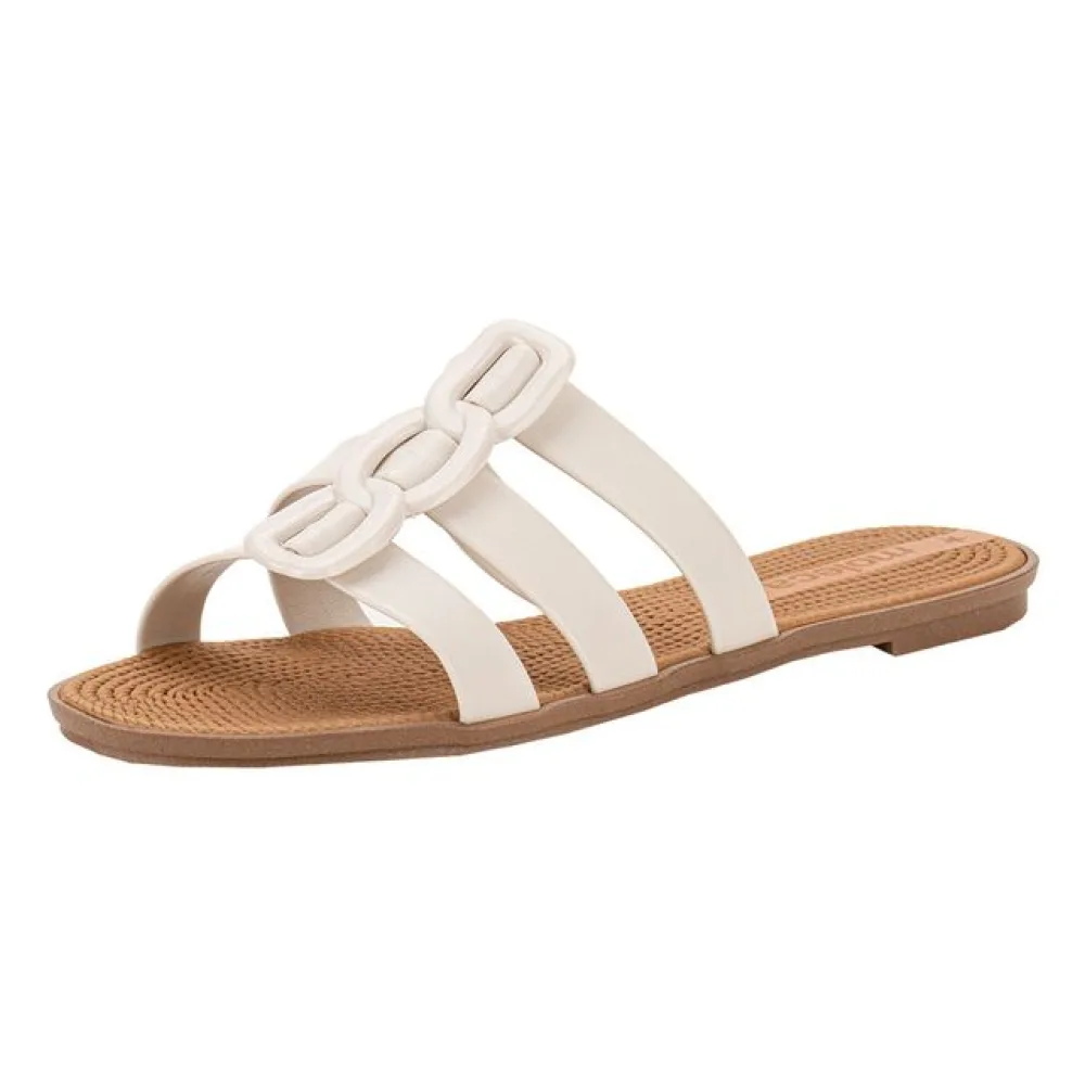 Tamanco Feminino Flat Moleca 5297566 MARFIM 34