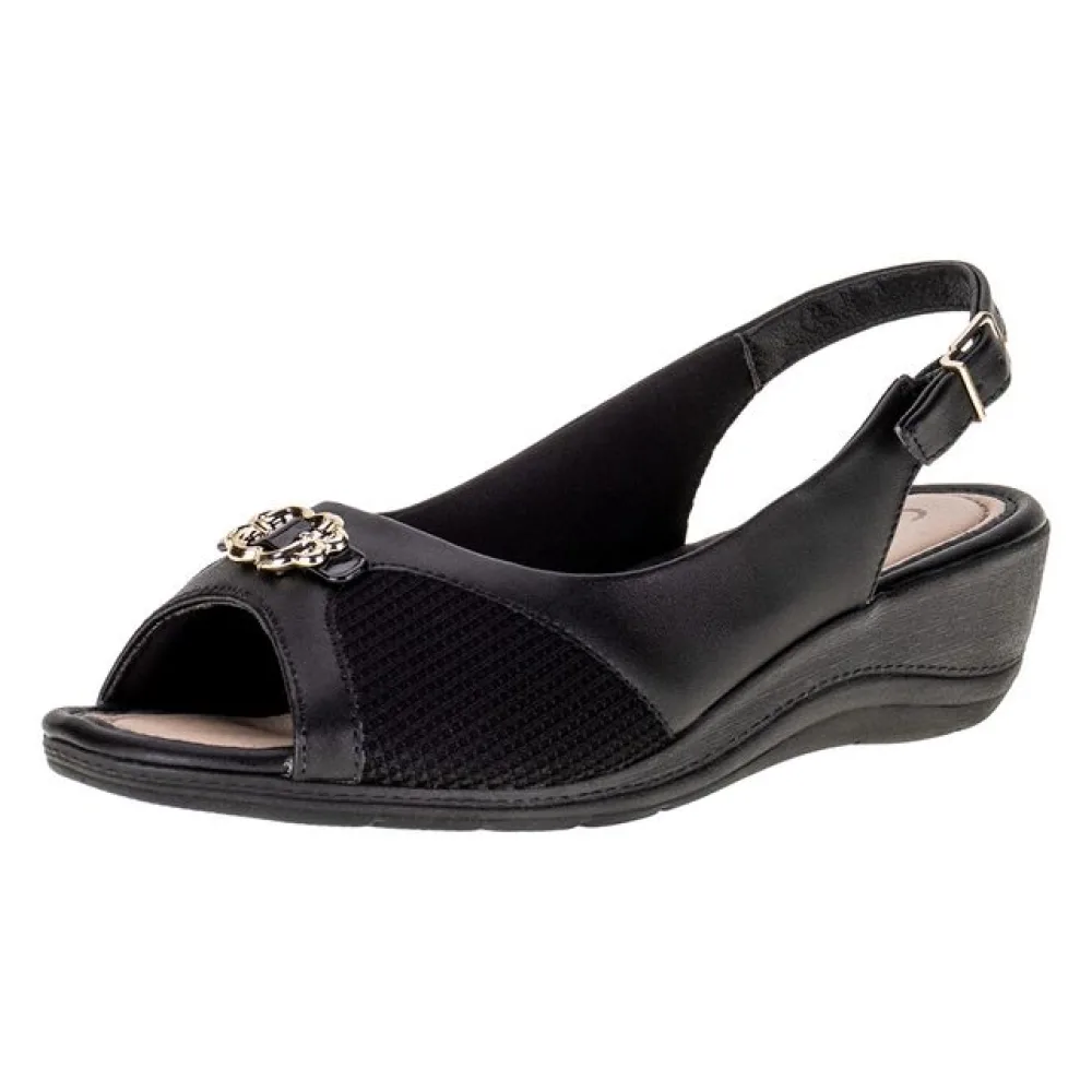 Sandália Feminina Anabela ComfortFlex - 2396452 PRETO 39