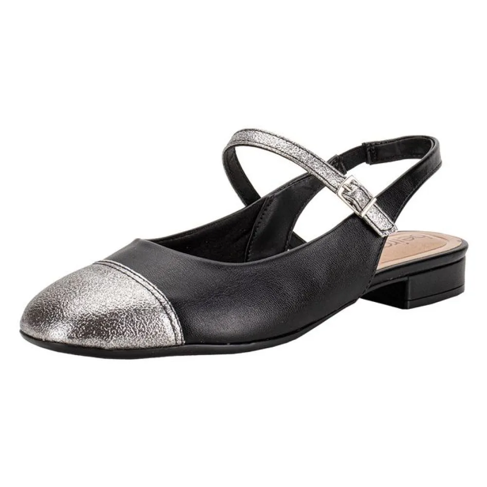 Sapato Feminino Salto Grosso Beira Rio 4318105 PRETO/CINZA 34