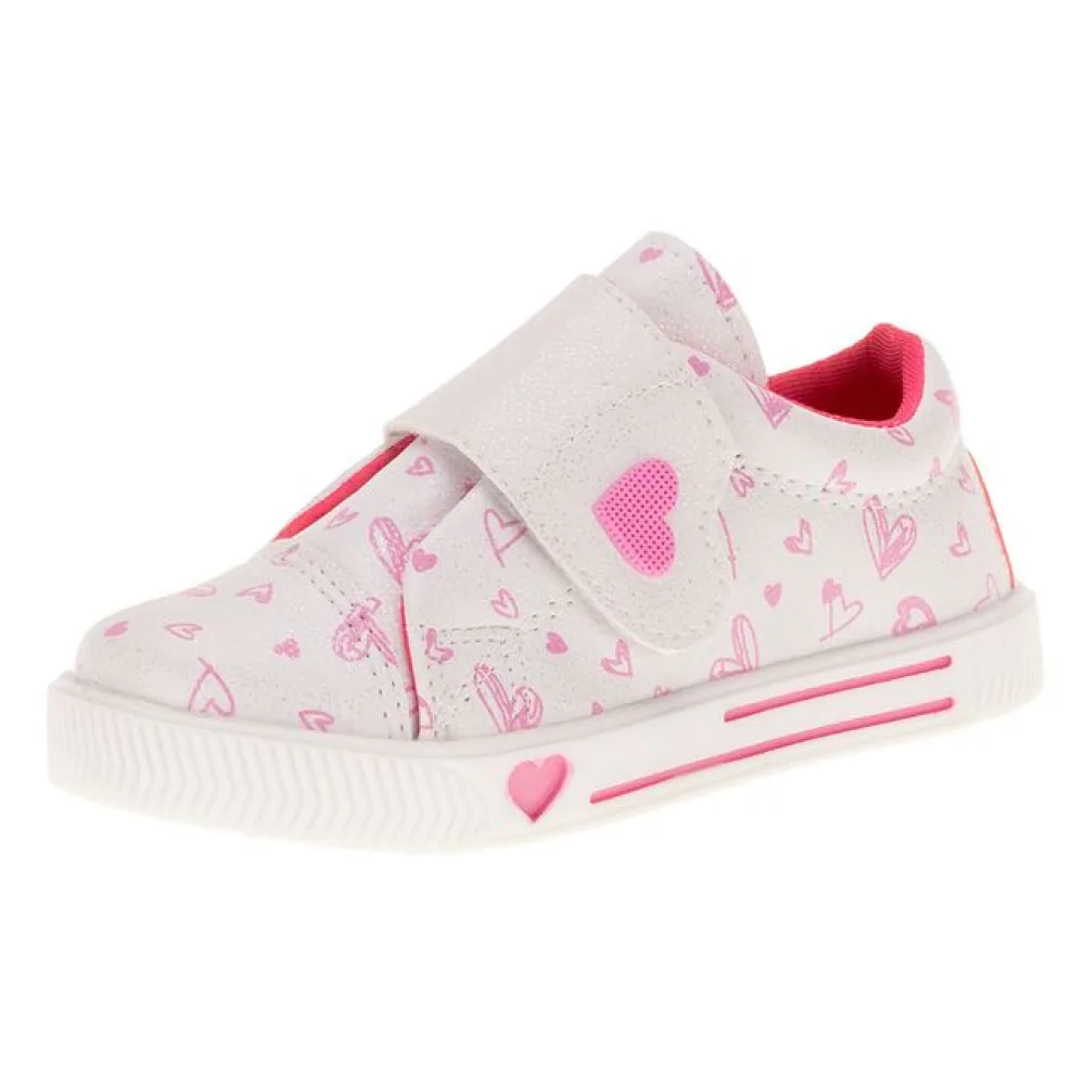 Tênis Infantil Feminino Linda Jú - 15551 BRANCO/ROSA 09 21