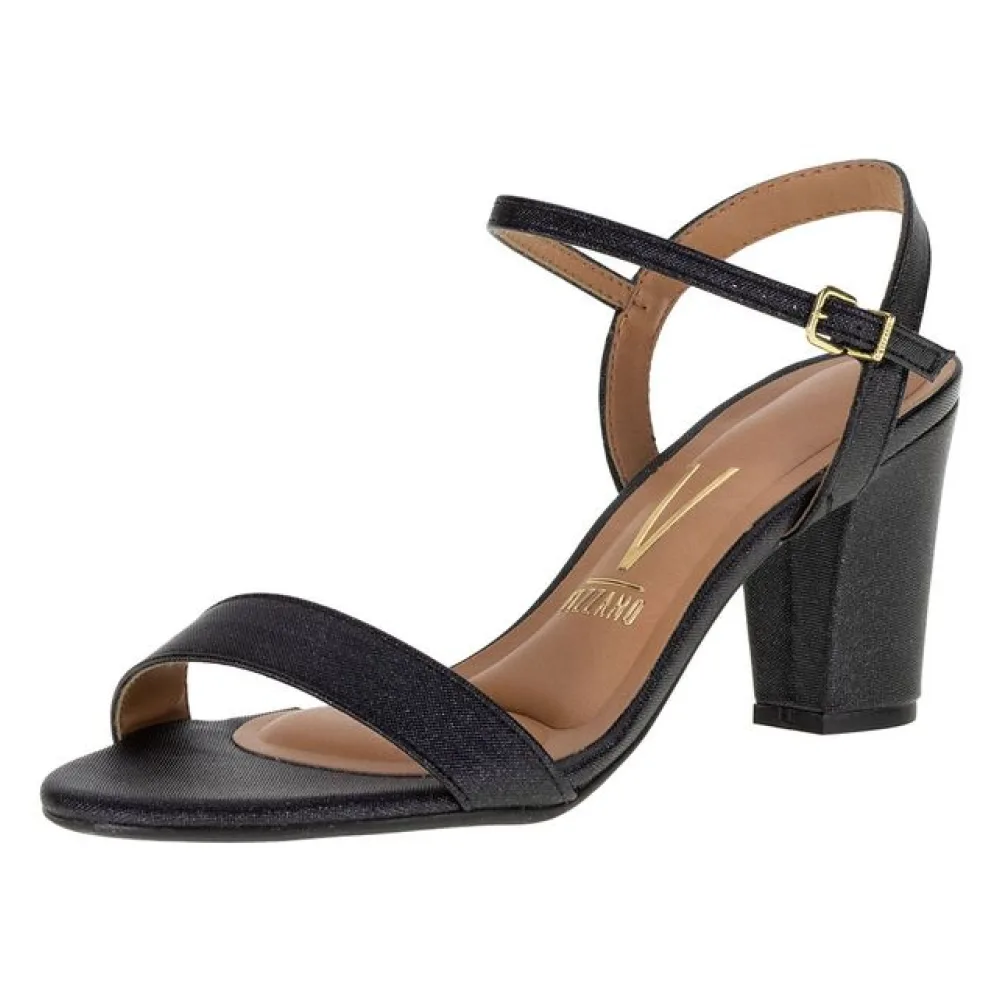 Sandália Feminina Salto Médio Vizzano - 6262474 PRETO 01 37