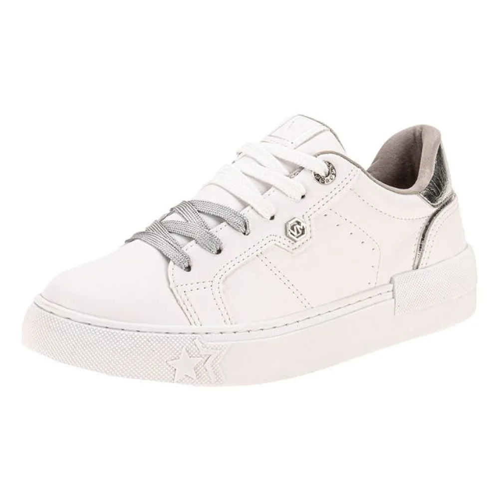 Tênis Feminino Casual Via Marte 121001 BRANCO/PRATA 34