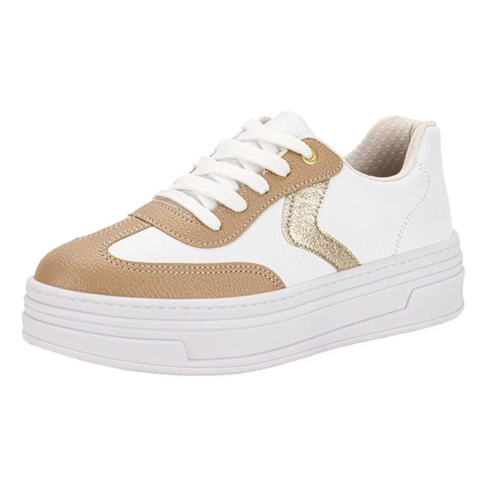 Tênis Feminino Casual Beira Rio 4321101 BRANCO/BEGE 35