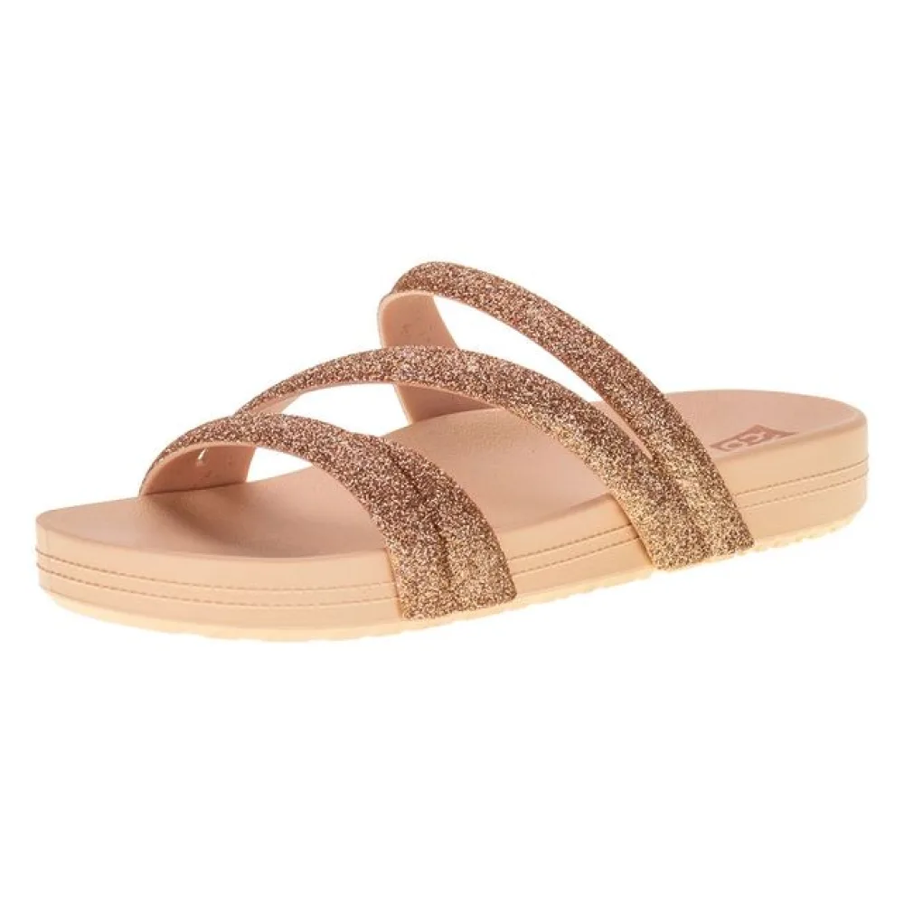 Sandália Feminina Flat Glitter Zaxy - 18956 BRONZE 36
