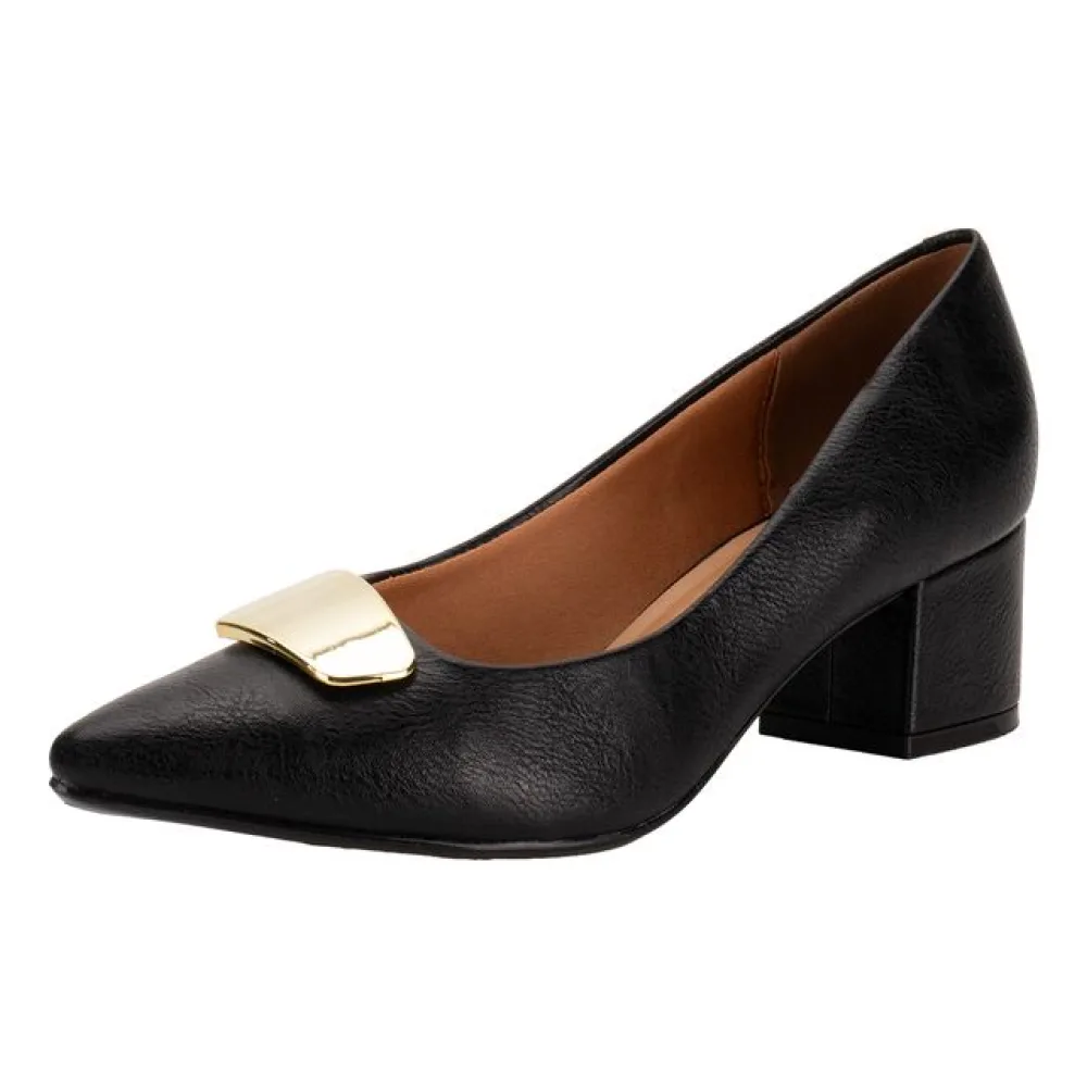 Sapato Feminino Salto Grosso Vizzano 1220377 PRETO 38