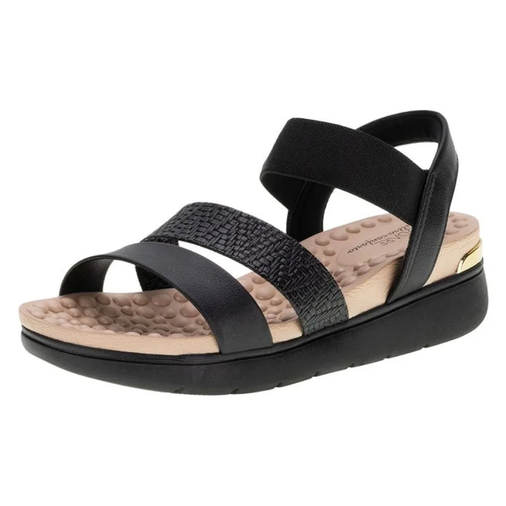 Sandália Feminina Salto Baixo Modare - 7151119 PRETO 34
