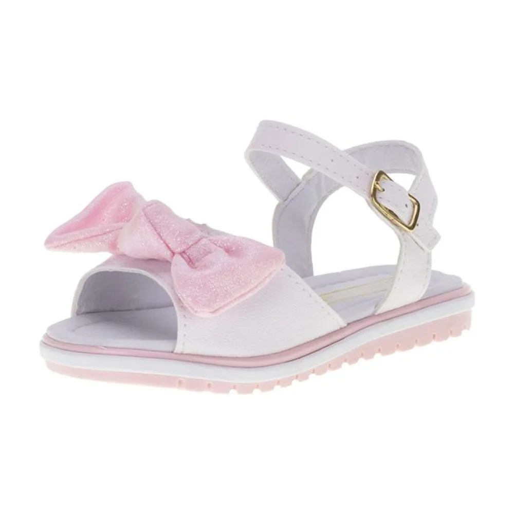 Sandália Infantil Feminina Nathielly - 004211 BRANCO/ROSA 21