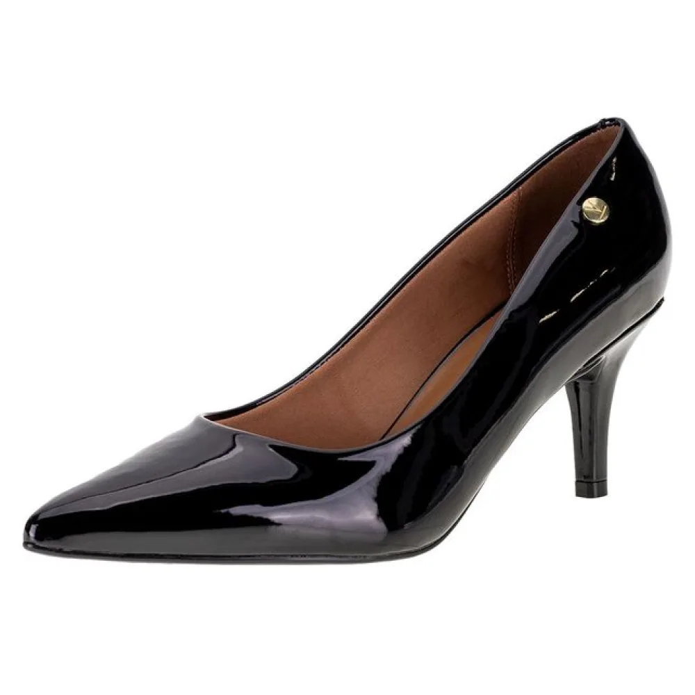 Scarpin Feminino Salto Médio Vizzano - 1185702 VERNIZ/PRETO 35