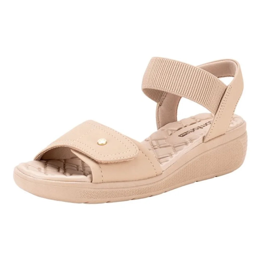 Sandália Feminina Anabela ComfortFlex 2486403 NATURAL 34