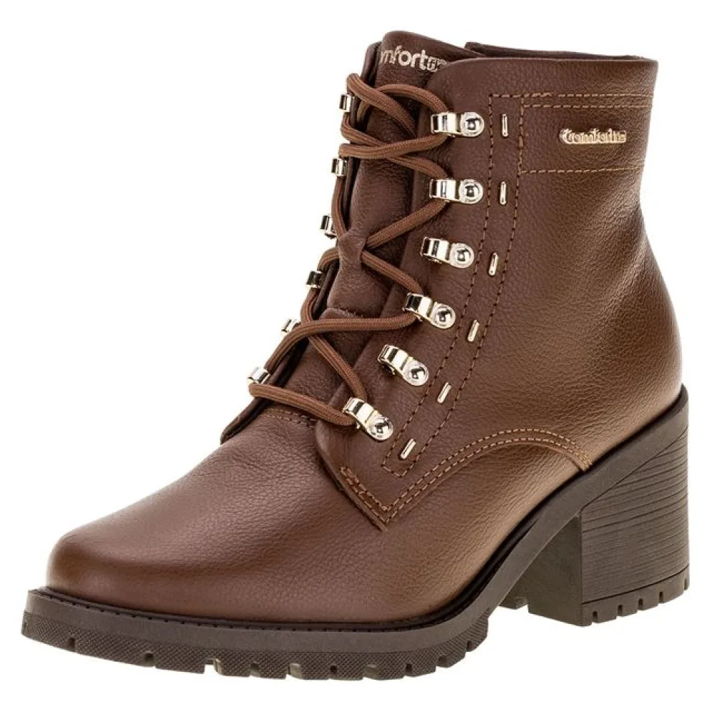 Bota Feminina Coturno Comfortflex - 2377302 CAFÉ 35