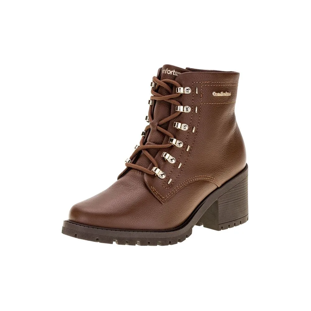 Bota Feminina Coturno Comfortflex - 2377302 CAFÉ 35