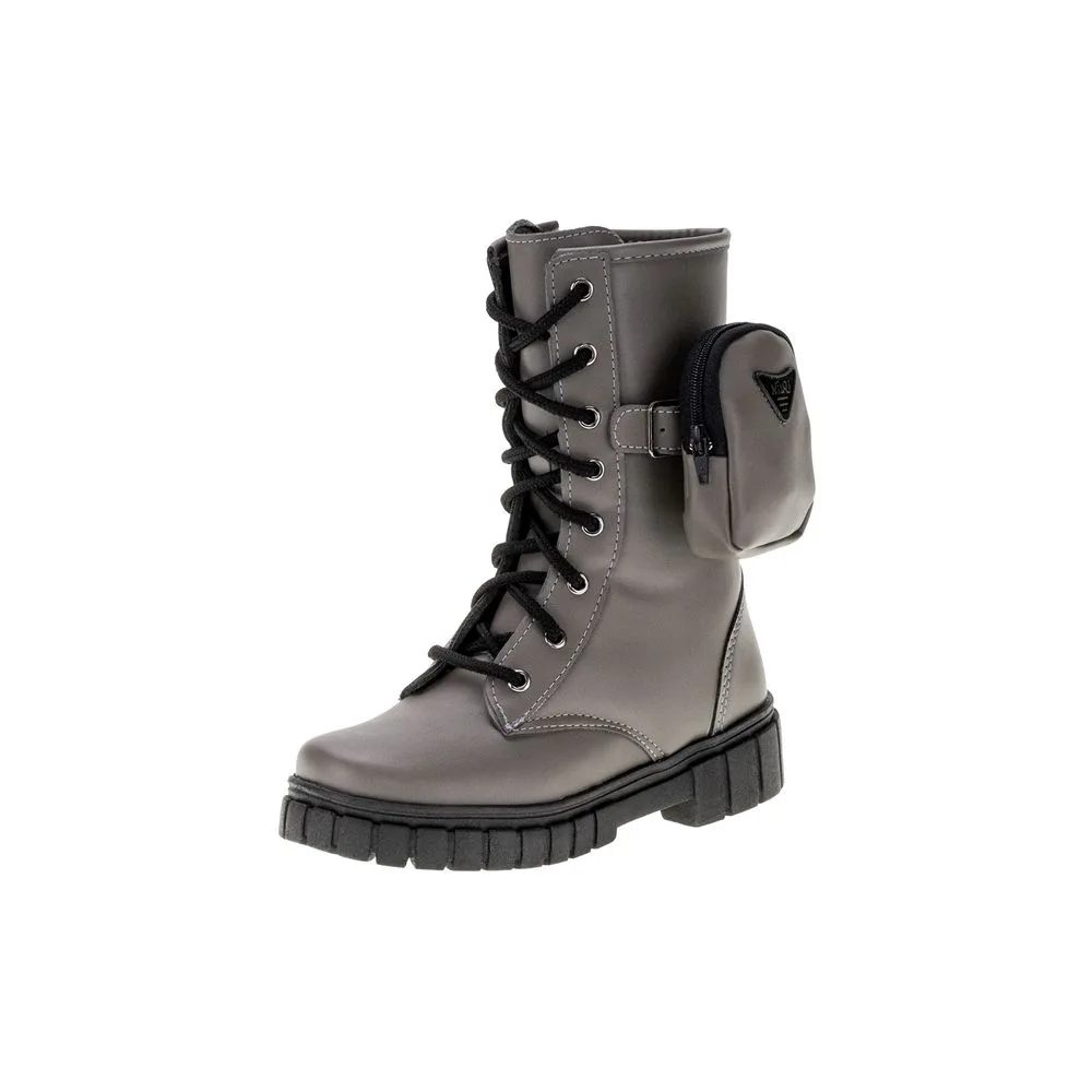Bota Infantil Coturno Nilqi - 1550 CINZA 28