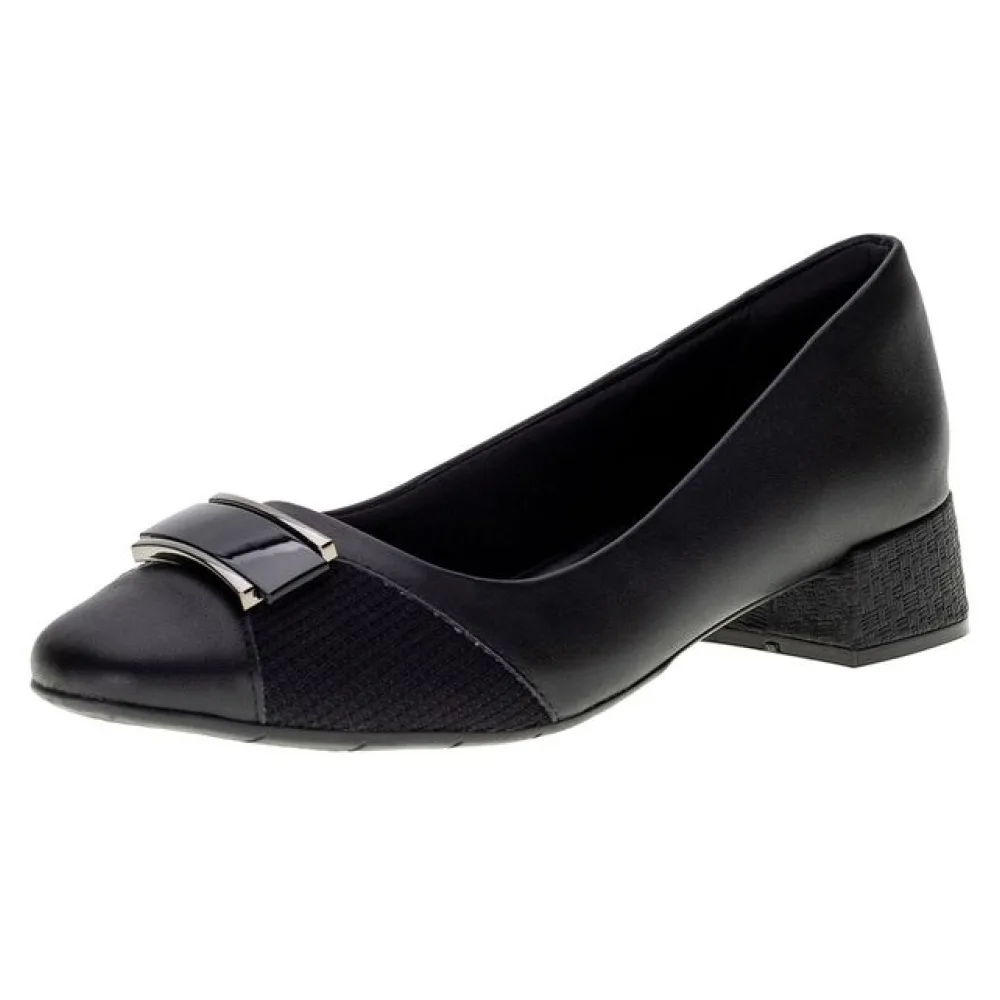 Sapato Feminino Salto Grosso ComfortFlex - 2395303 PRETO 35