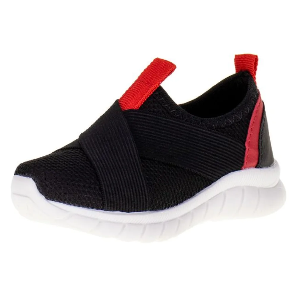 Tênis Infantil Masculino Kids Top - 0309 PRETO/VERMELHO 20